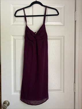 Vintage 1990’s  Plum Twist-Front Spaghetti Strap Midi Dress